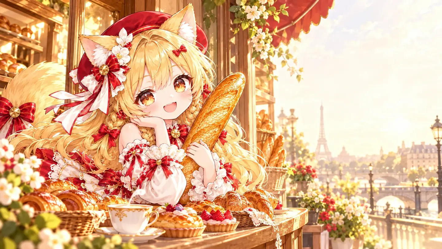mistral 的原创角色场景插画