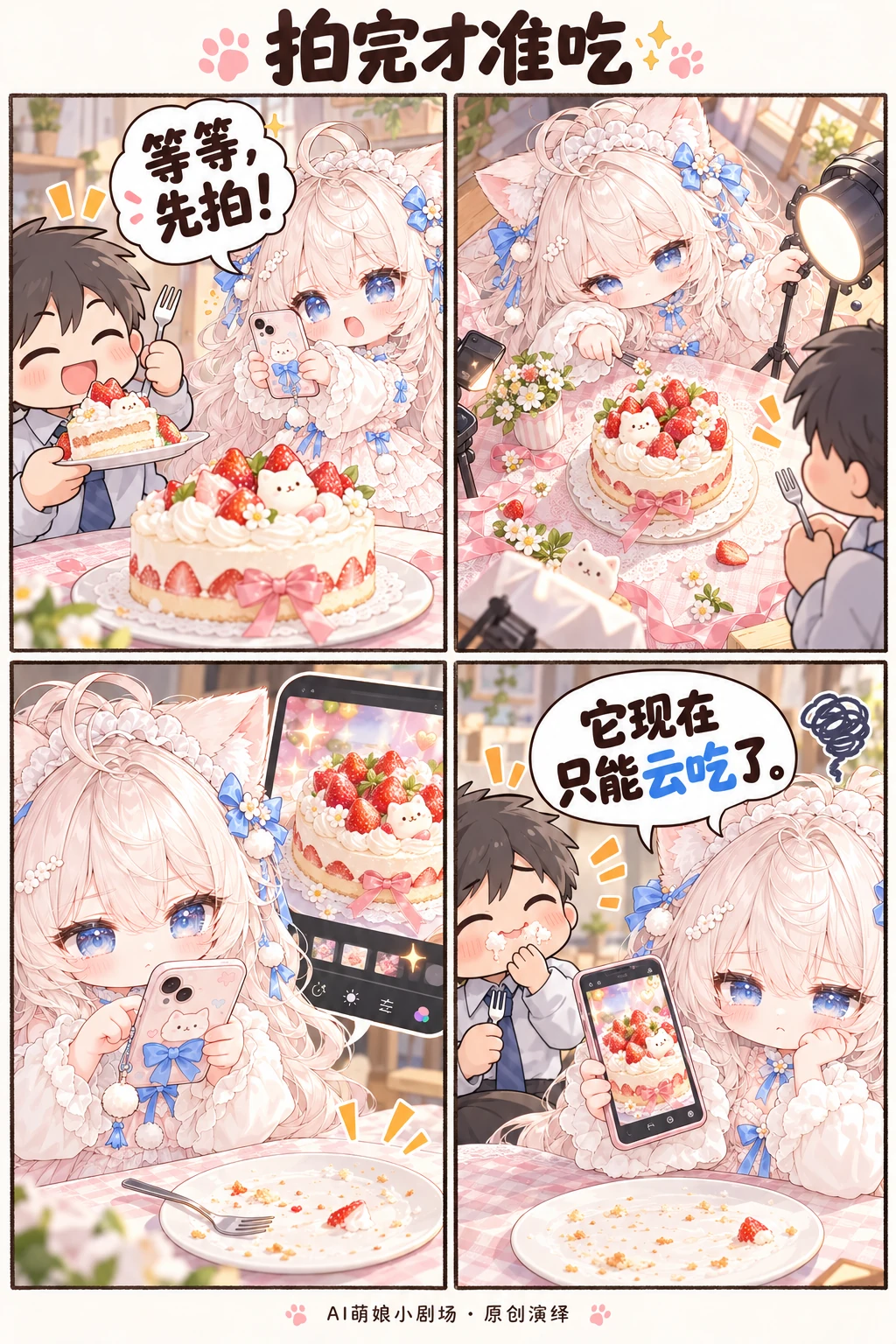 拍完才准吃：原创四格漫画，点击可放大